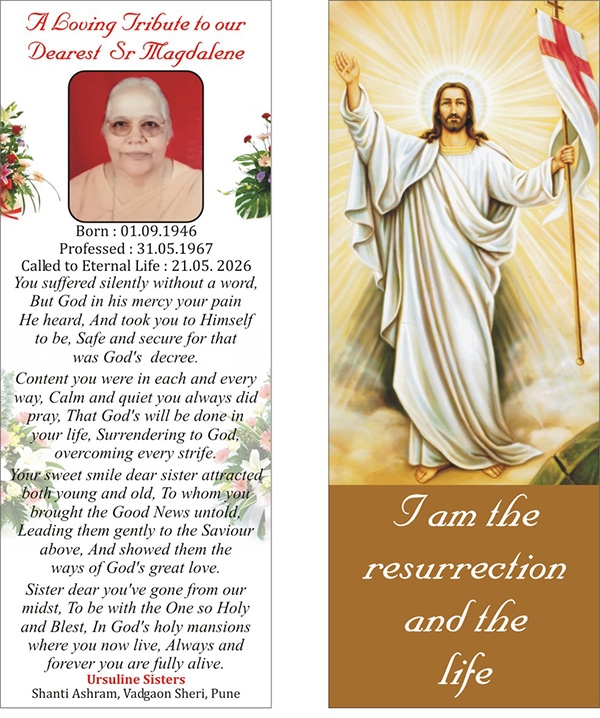 Obituary : Sr Magdalene Parakh